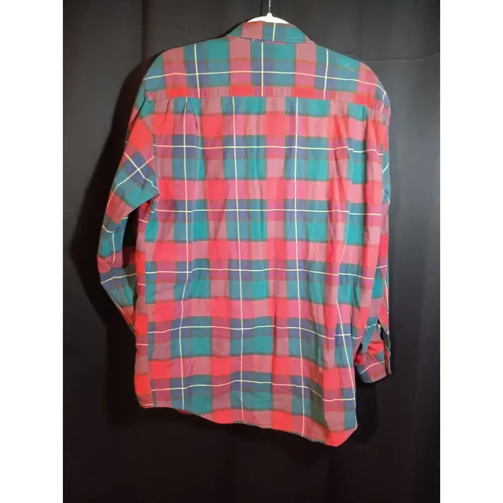 Vintage Banana Republic Mens M Red Green Flannel Shirt 70s 80s VTG Button Up EUC